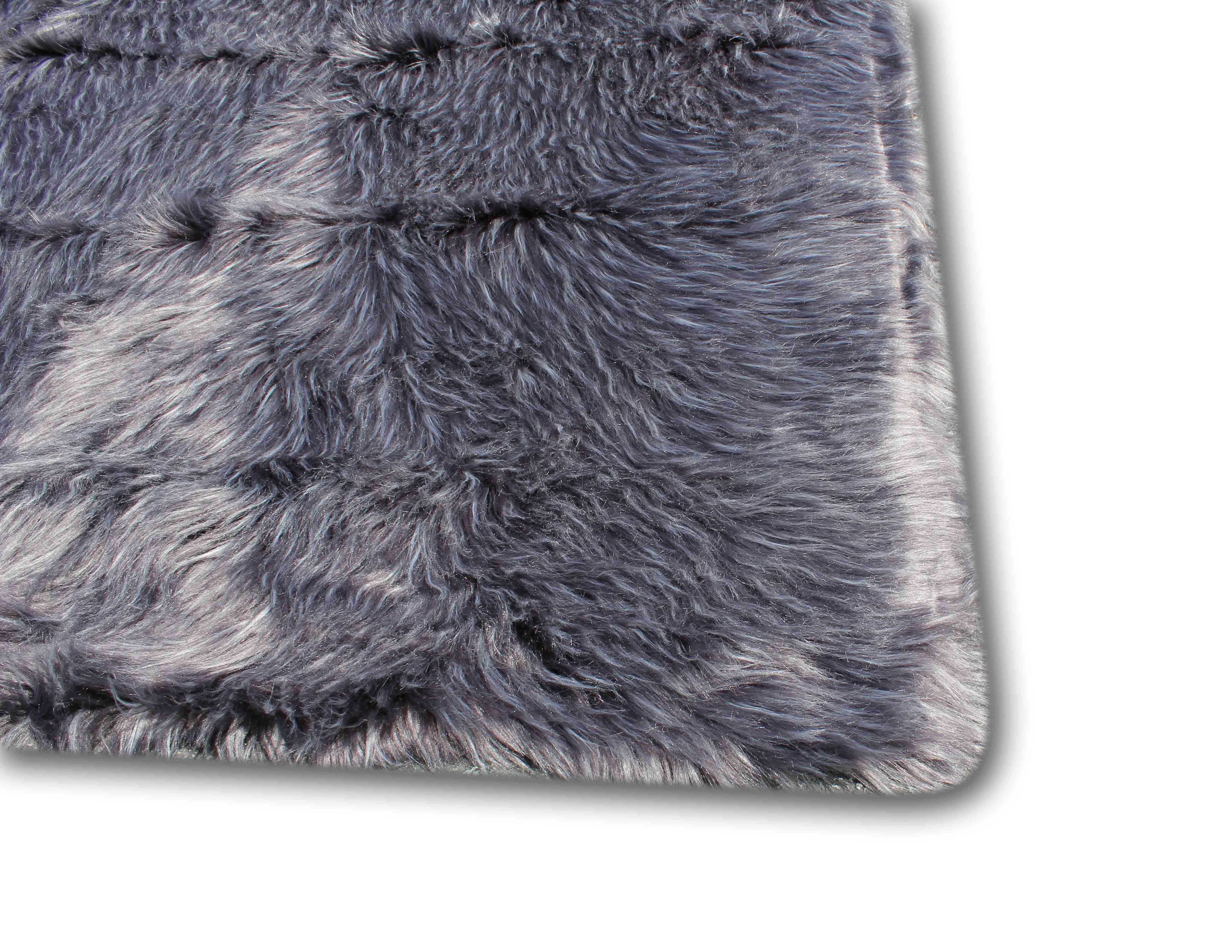 EIGHT MILLION グレー フォックスファージレフリーサイズ Modern Fox Faux Fur Luxury Area Rug 3