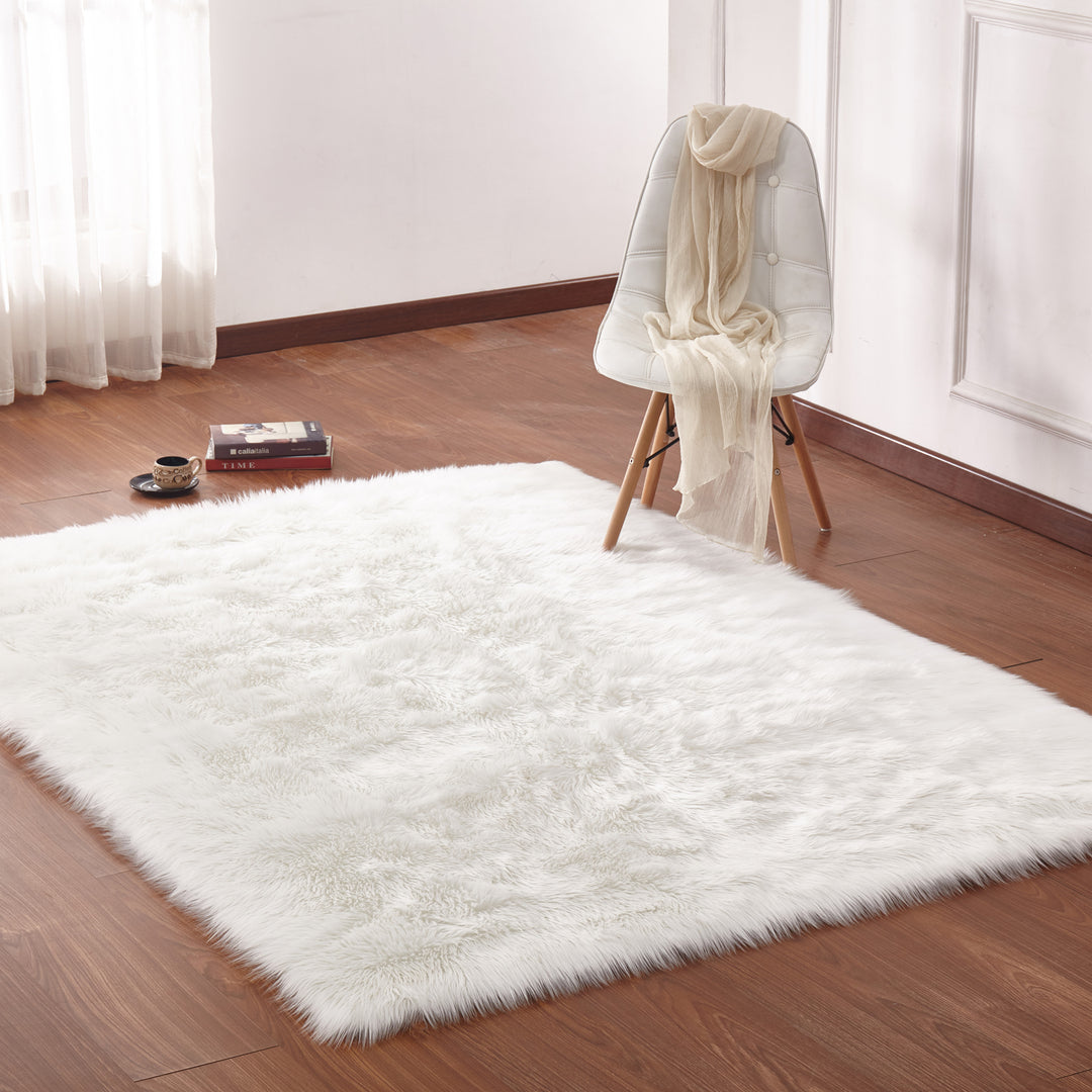 Modern Fox Faux Fur Luxury Area Rug Appx. 3" Pile Height by Rug Factory Plus - Rug Factory Plus