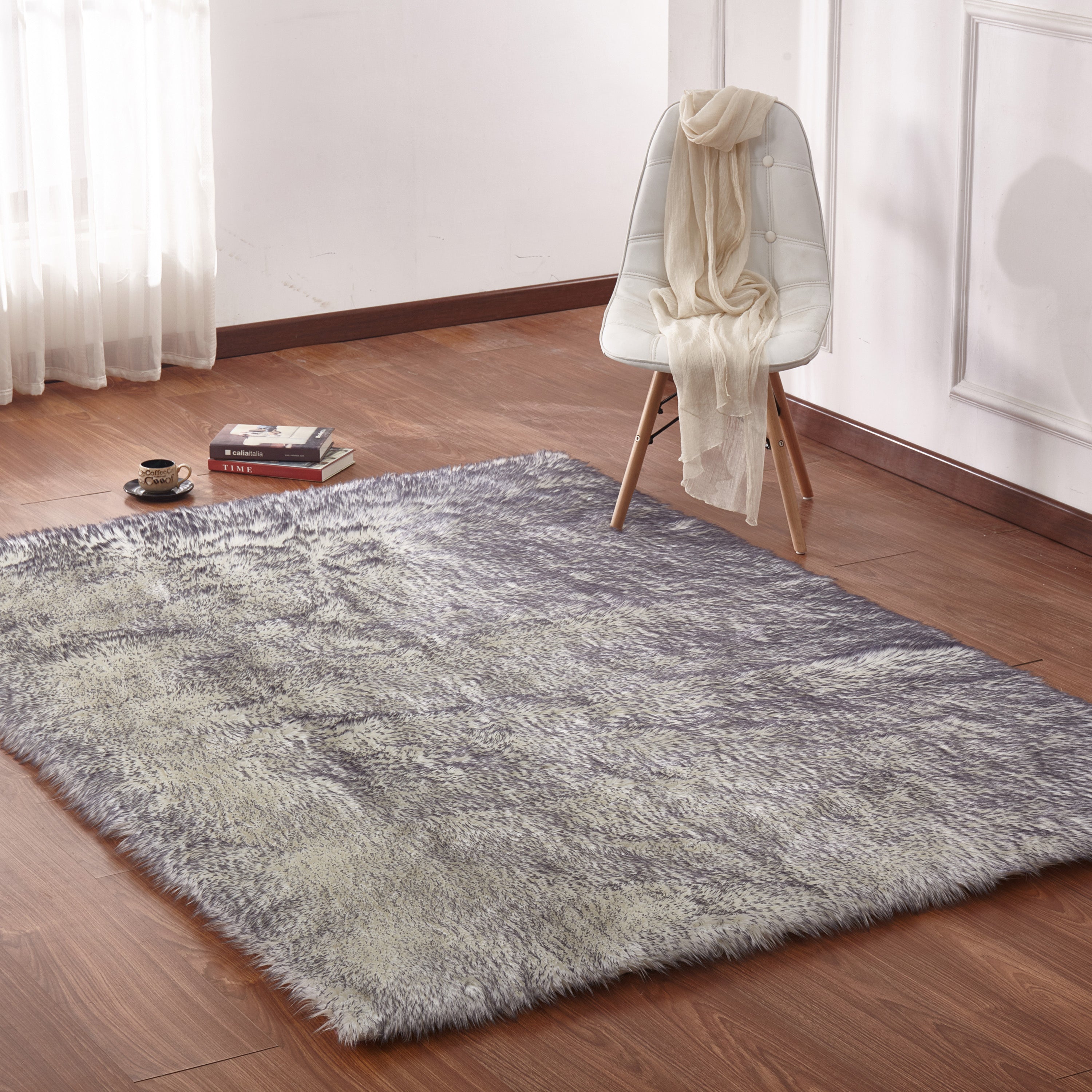 Modern Fox Faux Fur Luxury Area Rug 3