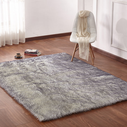 Modern Fox Faux Fur Luxury Area Rug Appx. 3" Pile Height by Rug Factory Plus - Rug Factory Plus