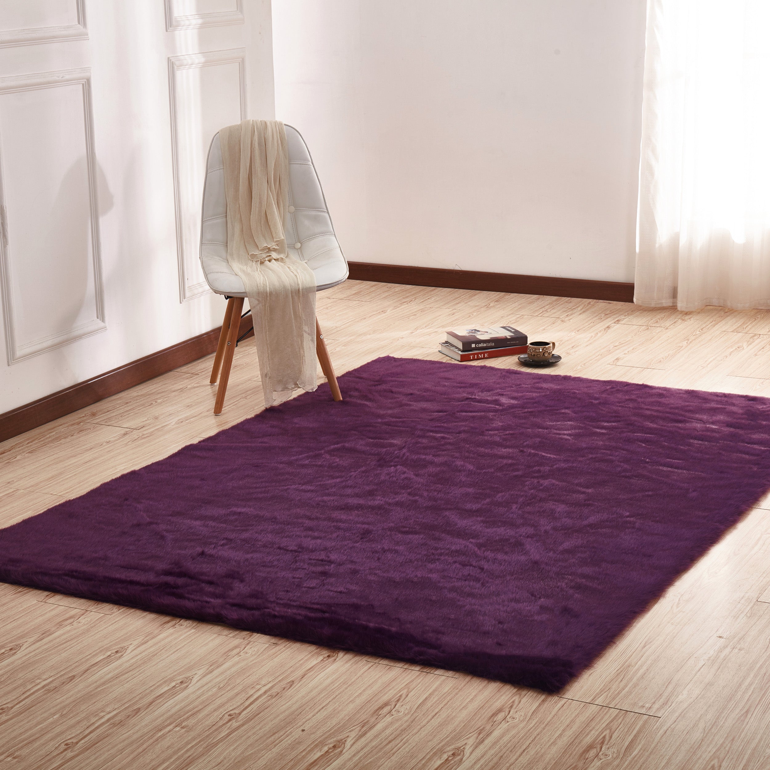 Luxury Soft Faux Fur Sheepskin Area Rug by Rug Factory Plus