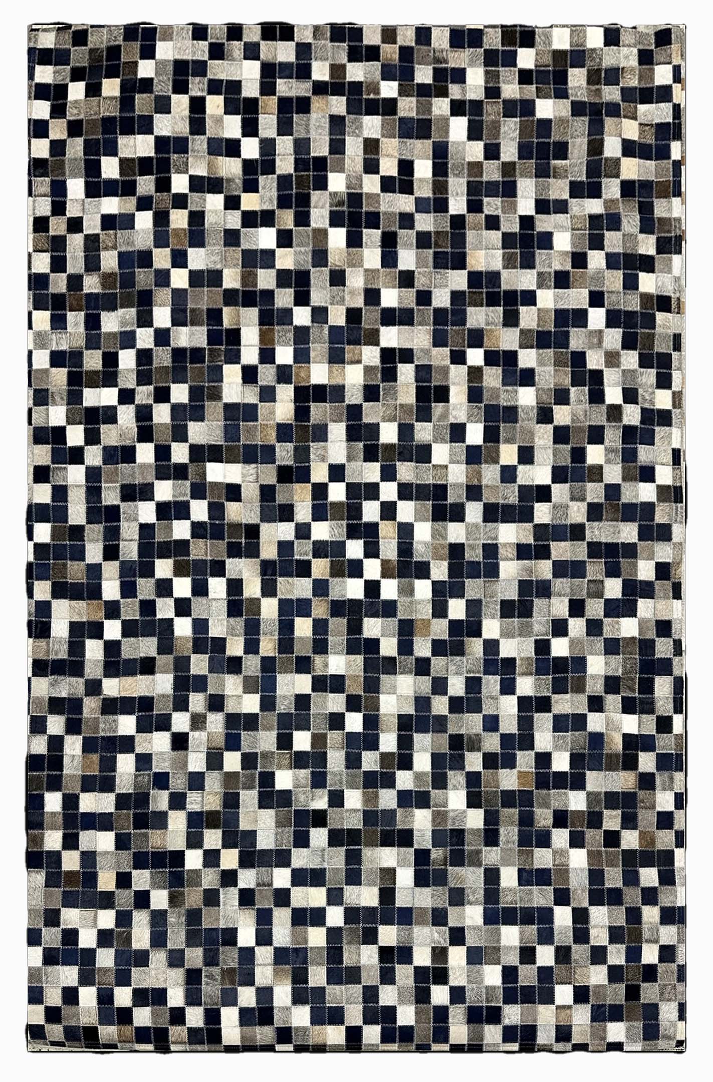 Handmade Leather Patchwork Cowhide Brick Area Rugs by Rug Factory Plus