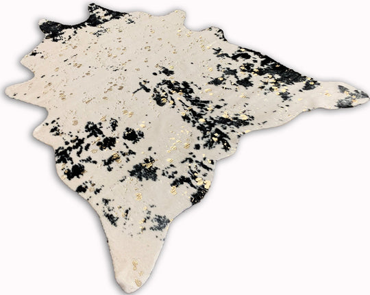 Modern Black Faux Fur Art Hide Metallic by Rug Factory Plus - Rug Factory Plus