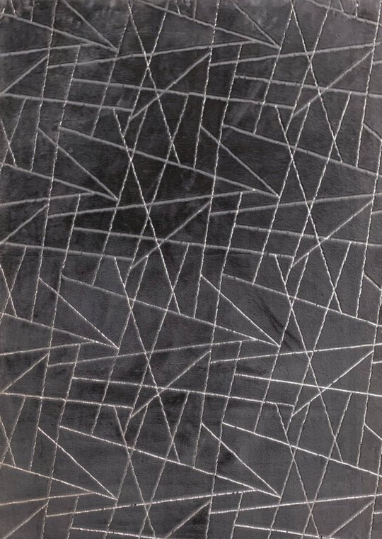 Metallic Area Rug Charcoal Lines