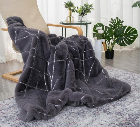 Metallic throw blanket sale