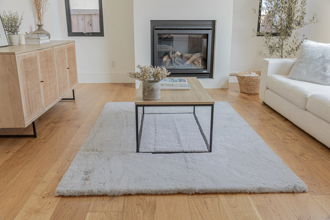 Chinchilla Feel Faux Fur Area Rug