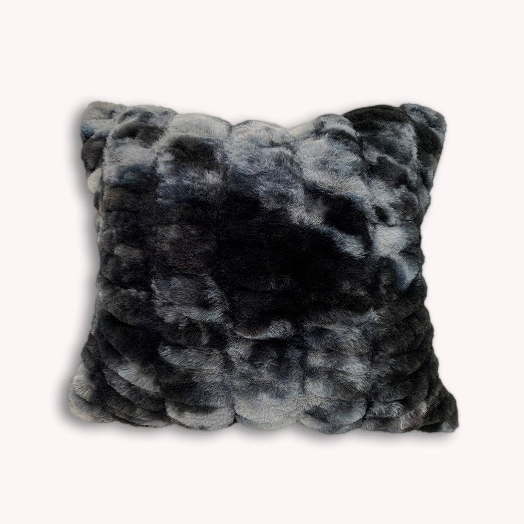 Nuevo Collection Faux Fur Pillow Tie-Dye Charcoal