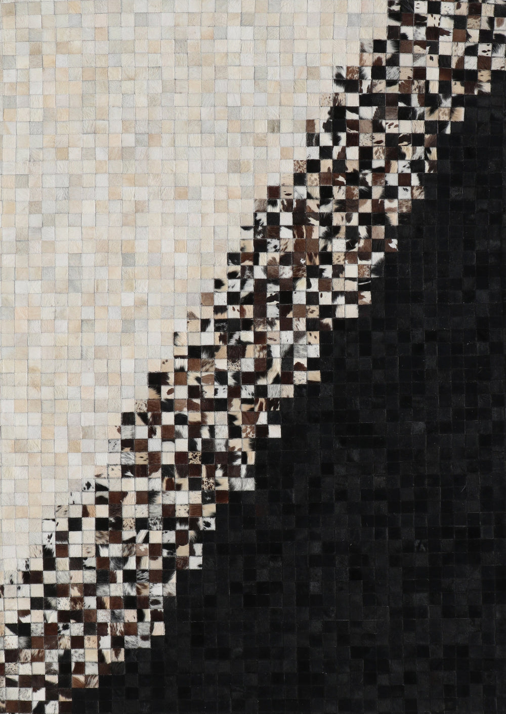 Tikkul Black and White Patchwork Cowhide