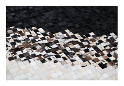 Tikkul Black and White Patchwork Cowhide